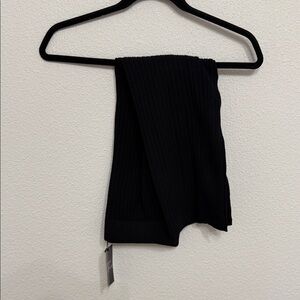 Elegant Black Ribbed knit midi Skirt